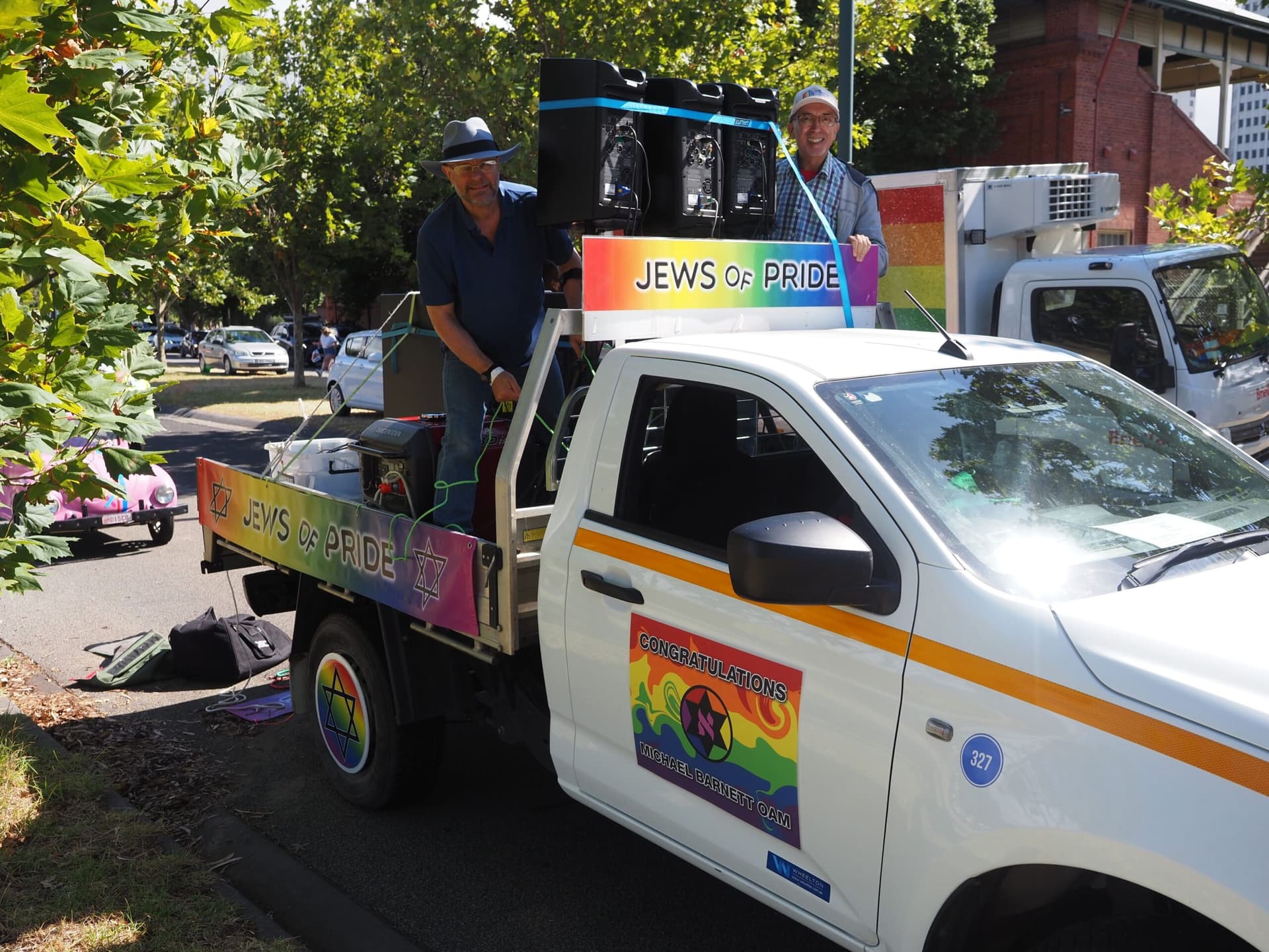 Jews of Pride's famous "sound truck" plays Jewish music on the pride march. Image: Michael Barnett/Supplied.