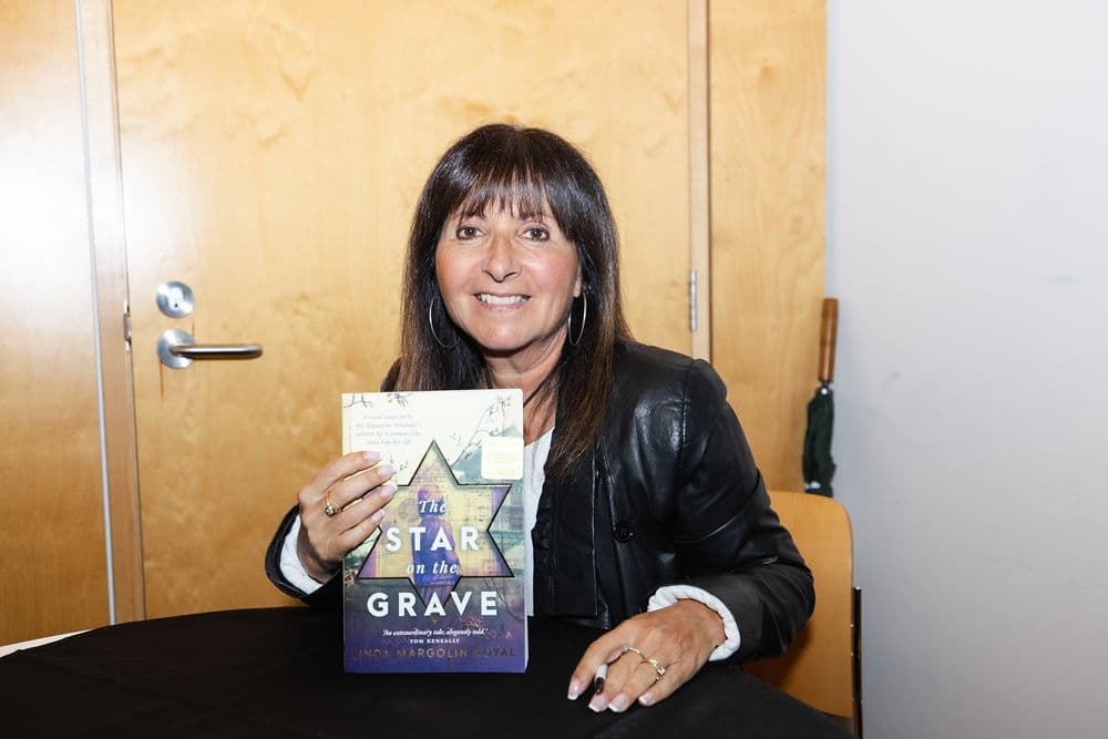 Linda Margolin Royal with her winning work, The Star on the Grave (Image: Giselle Haber).