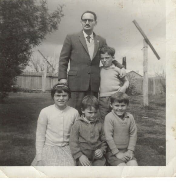 Laurence Barnett with four of his five children in the early 1960s
