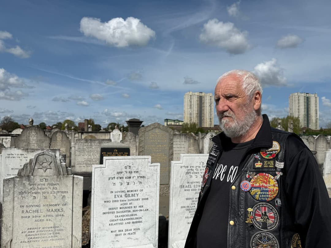 Stan Kaye surveys Edmonton Jewish Cemetery in April, 2025.