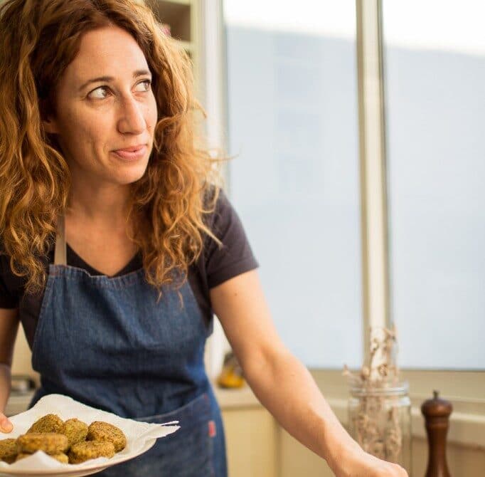 Ori Shavit, Israeli vegan chef, preparing plant-based dishes in Tel Aviv.