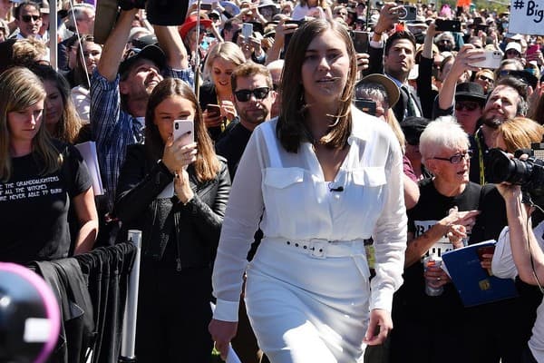 Brittany Higgins at the 2021 March4 Justice in Canberra (Adelaide Advertiser)