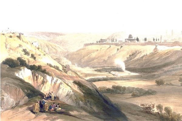 Lithograph of Jerusalem, 1839, by British artist painter David Roberts (1796–1864)