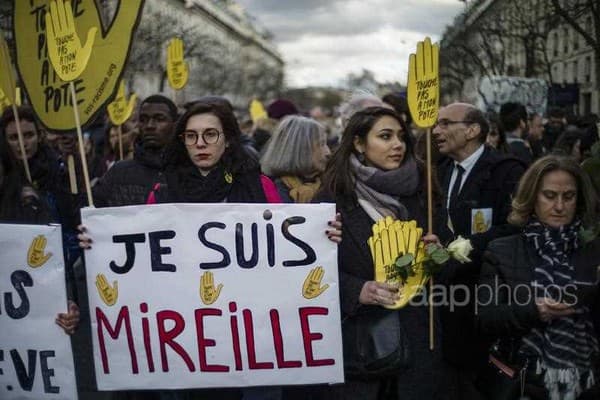 <br>Thousands of people participate in a silent march in Paris, France, 28 March 2018, in commemoration of Mireille Knoll (EPA/Yoan Valat)