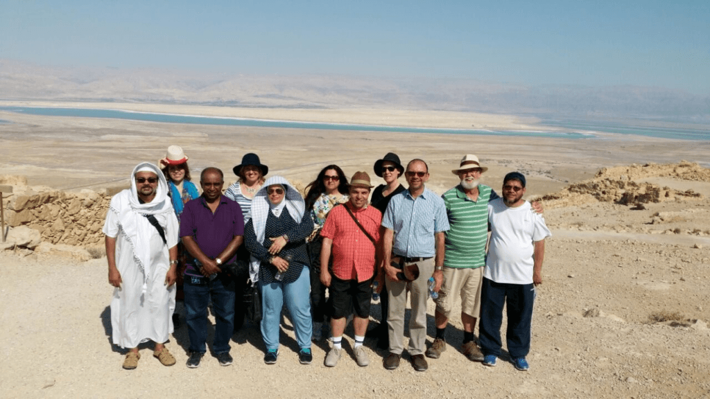 Rabbi Genende (third from the right) with an interfaith group in Israel