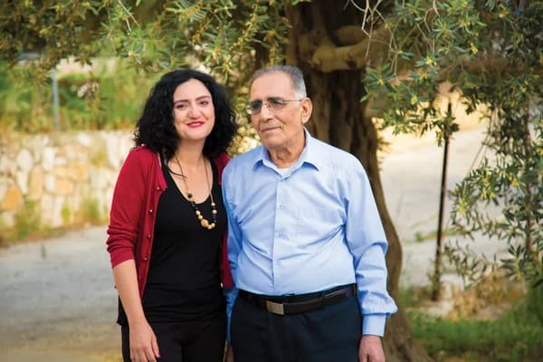 Fida Jiryis with her father, Sabri, in Fassouta, 2017 (Courtesy Fida Jiryis)