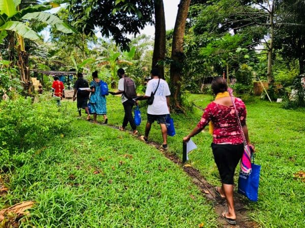 A team arrives in a remote area of Vanuatu (IsraAid)