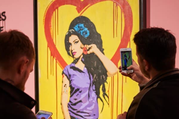 Visitors at the Amy Winehouse exhibition