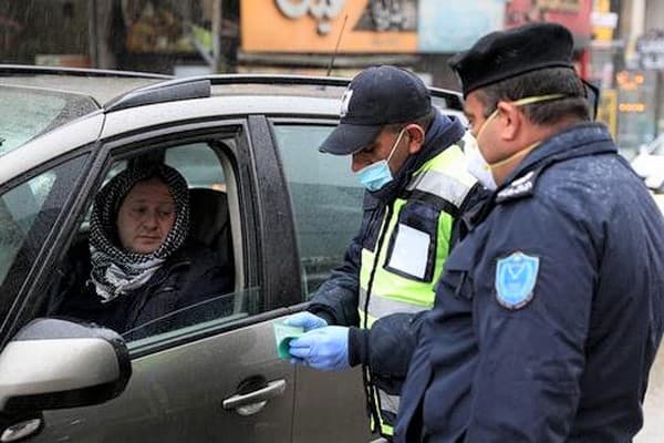 Palestinian woman at Nablus checkpoint, 2020
