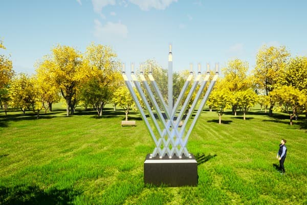 Rendering of giant menorah to be built in London