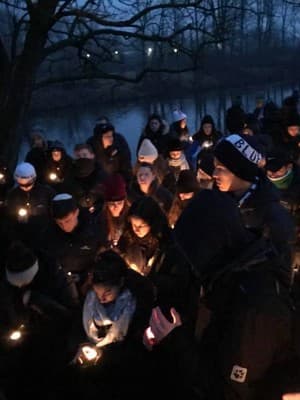 Mt Scopus students at Theresienstadt in 2018 (Tuvia Book/Facebook)
