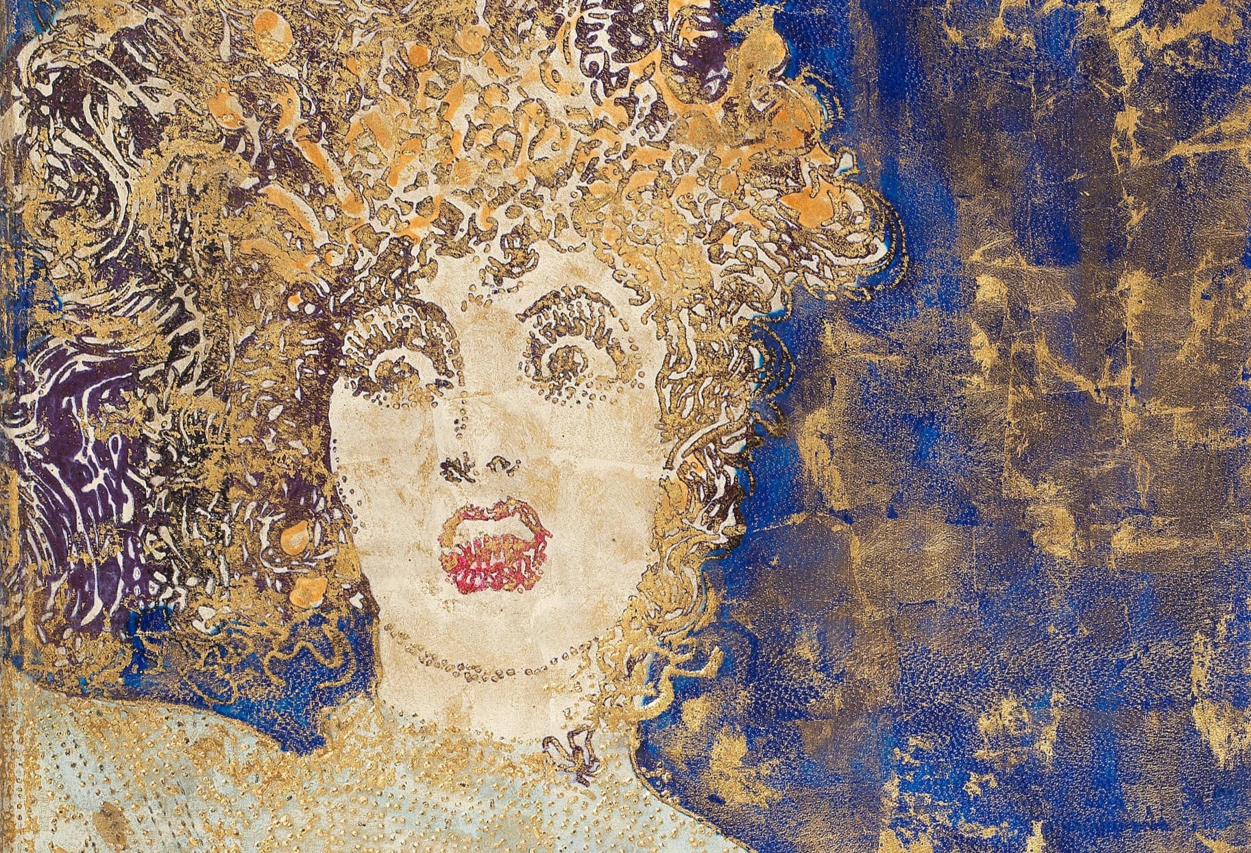 Painting of a fierce looking woman