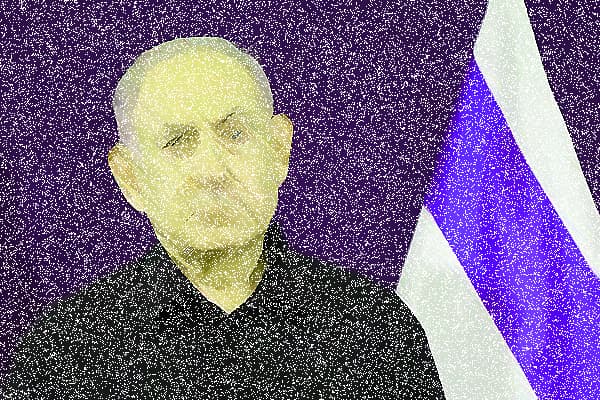 Man with flag, dissolving