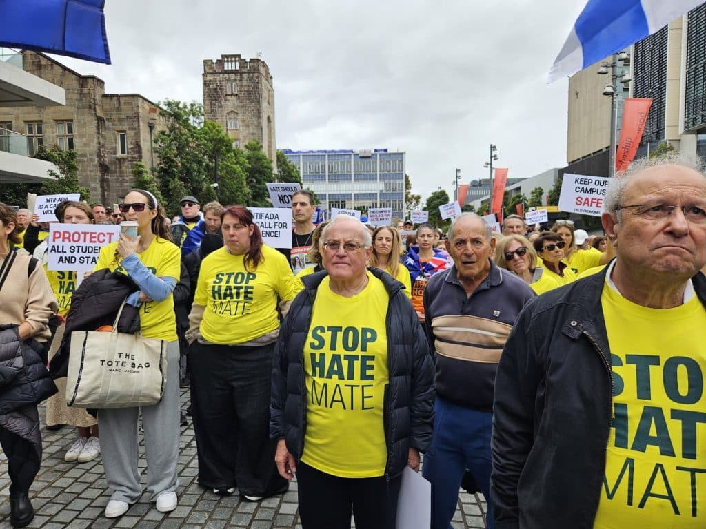 A recent rally against antisemitism on Australian campuses at Sydney University (Image: @togetherforisrael/supplied).