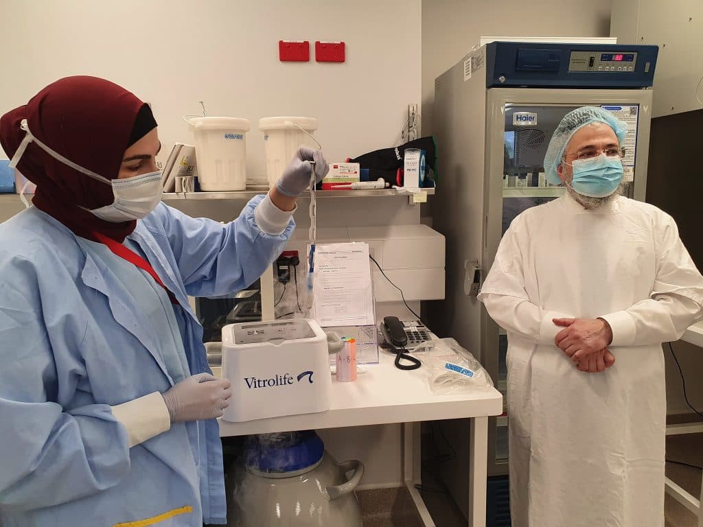Ulman (RHS) works with IVF clinics across Australia and internationally to implement his protocol (Image: Rabbi Ulman/Facebook).