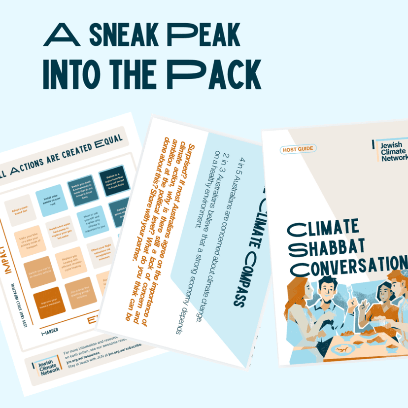 JCN will provide a guided conversation pack to community members looking to host their own climate shabbat (Image: JCN/supplied).