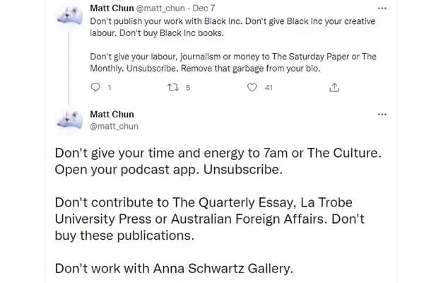 Matt Chun Twitter Post, December 2021