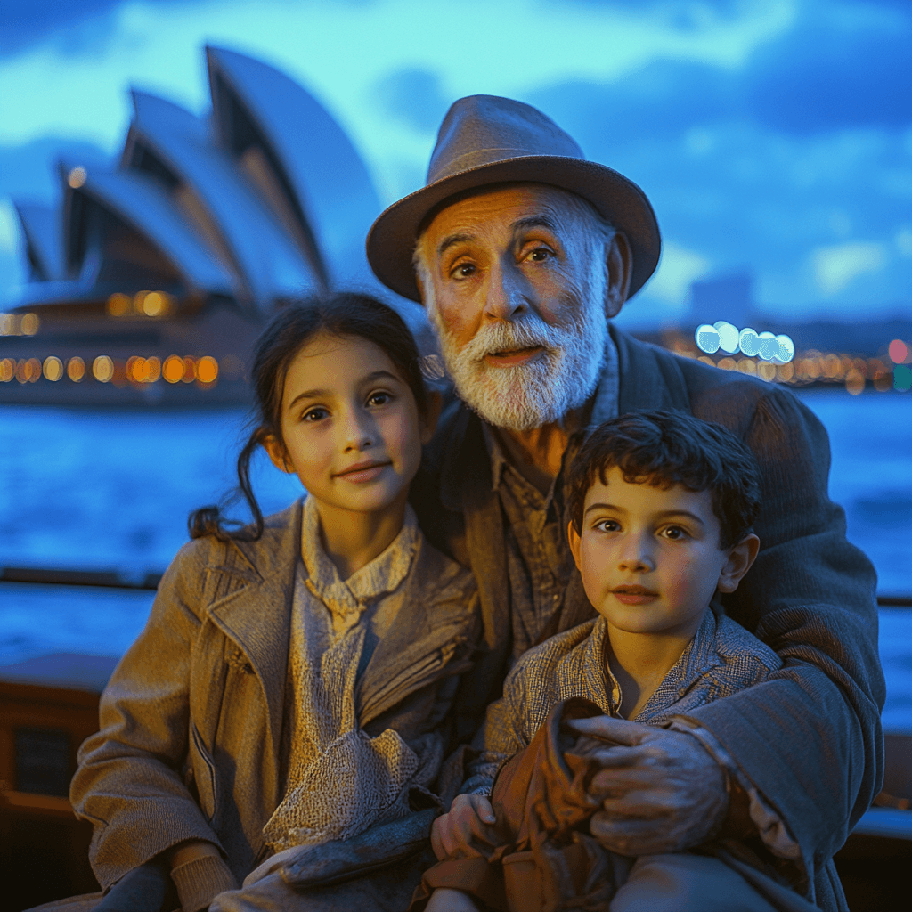 jewish Australian family on the opera house australia