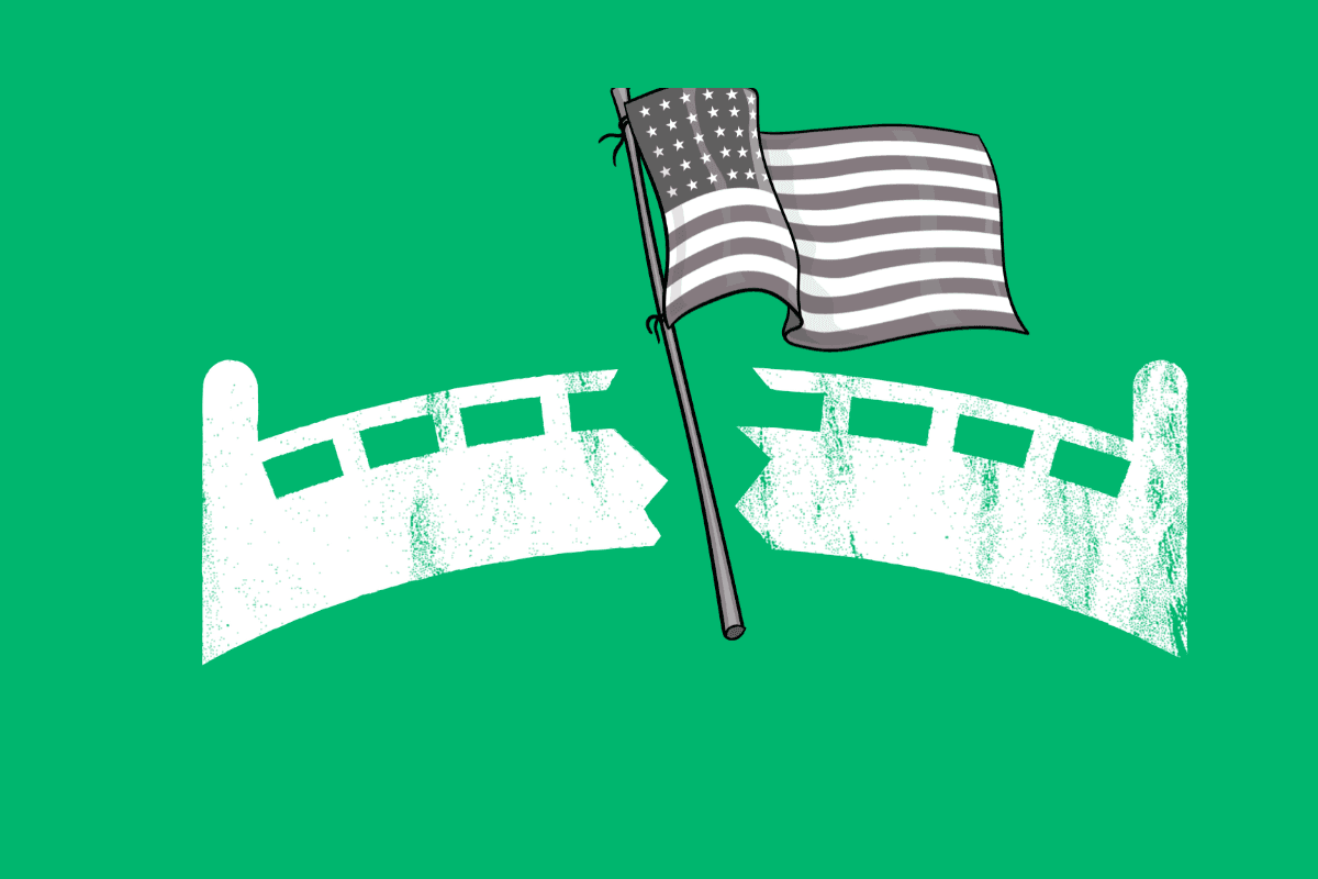 flag broken bridge