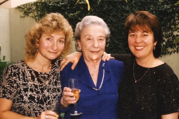 Julie McCrossin with her close friend Sophie Inwald, and Sophie's mother Irene