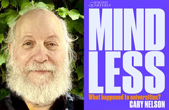 Cover the Jewish quarterly March essay with the author Cary Nelson