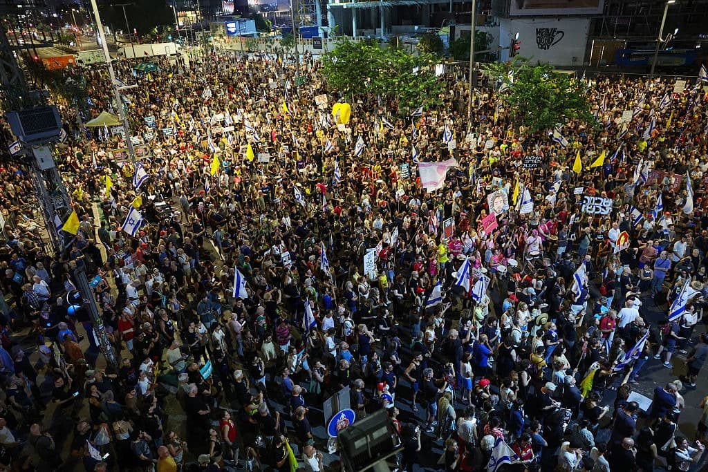 Massive crowds seen from above