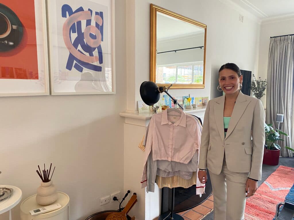 Herszberg with a selection of upcycled garments (Image: TJI).
