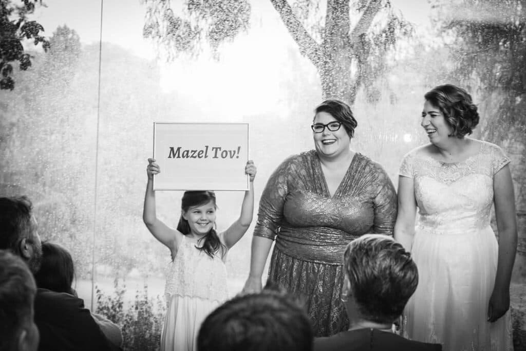 Sutherland, middle, on her wedding day (Image: supplied).