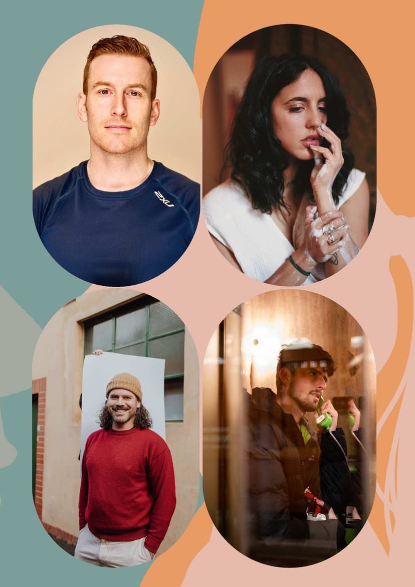 The four filmmakers behind this year's JIFF25 short films (clockwise from top left): Adam Dostalek, Anita Lester, Jacob Melamed and Benjamin Levitt (Image: supplied).
