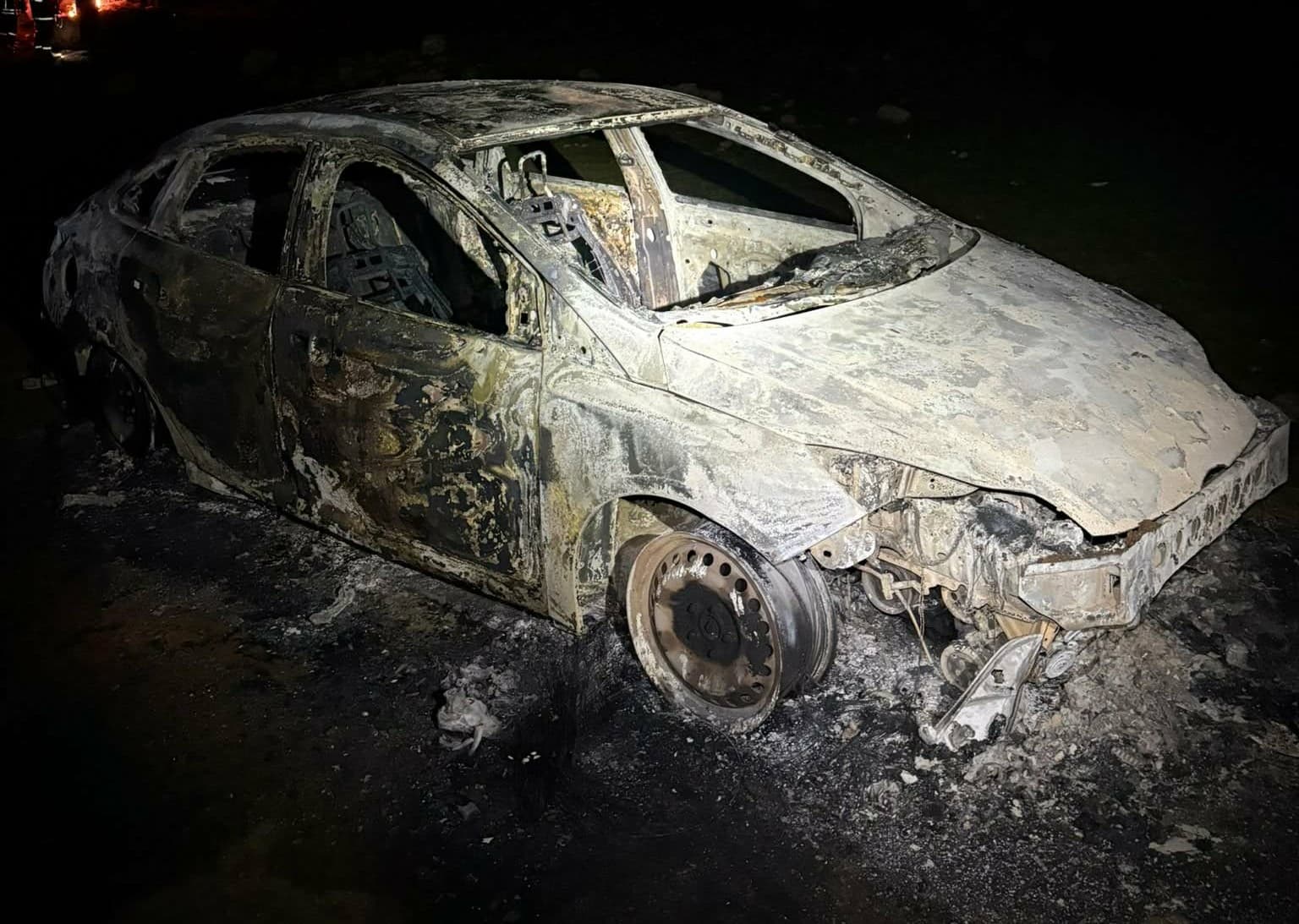 Burned out car