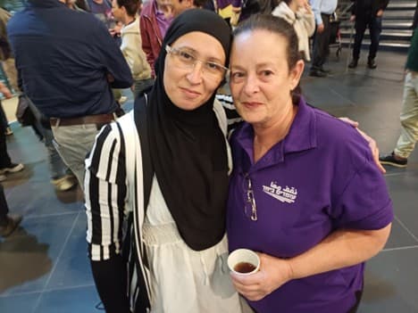 Palestinian activist Liza Couma (left) and Jewish activist Galit Massader