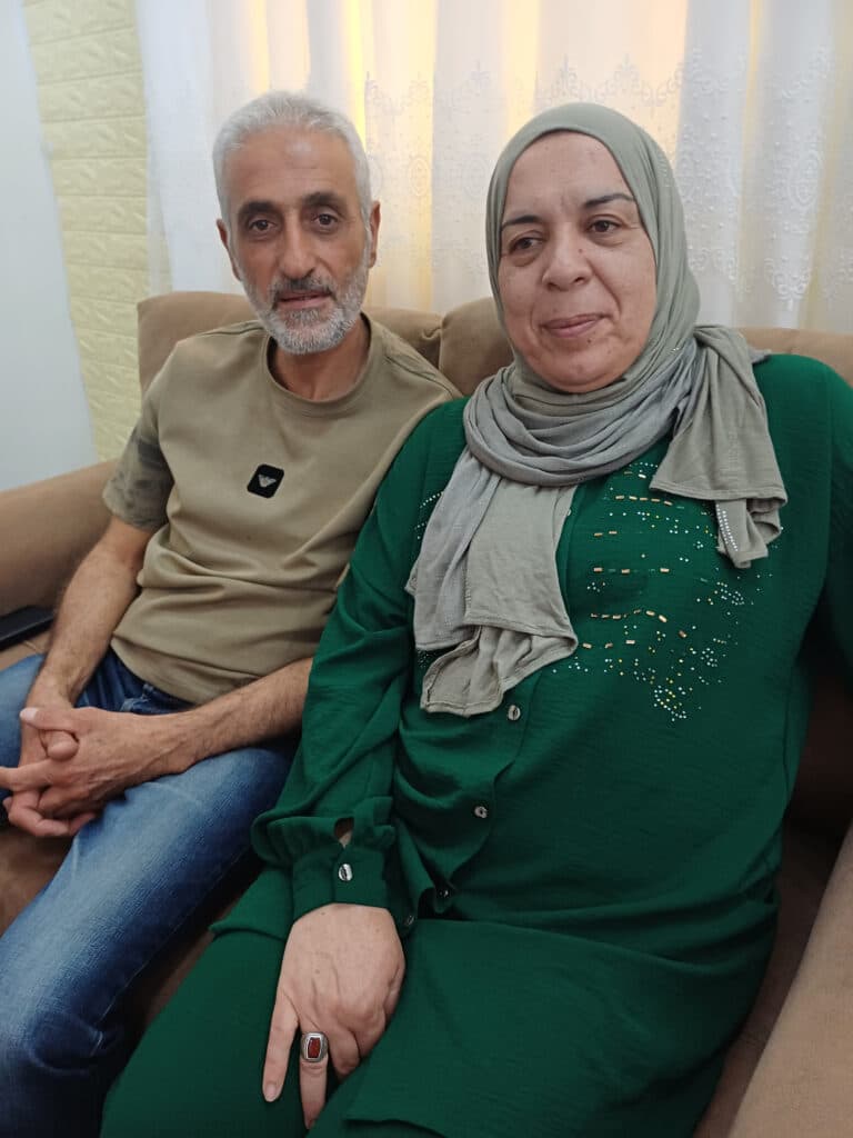 Amal Nasasrah (right) with her husband after the attack
