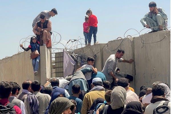 Chaos at Kabul airport, August 16 (Reuters)