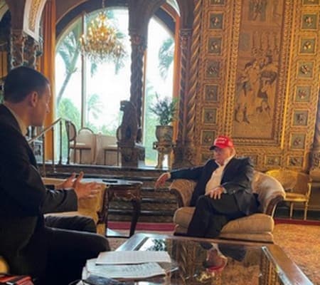 Barak Ravid interviewing Donald Trump at Mar-a-Lago