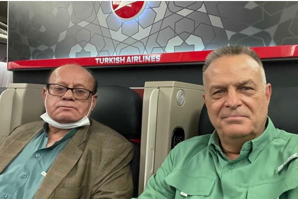 Simantov (left) on his flight to safety