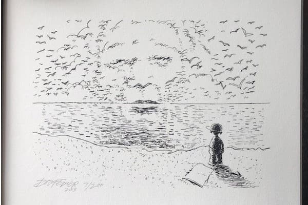 Dov Fedler's drawing of Nelson Mandela during his imprisonment on Robben Island