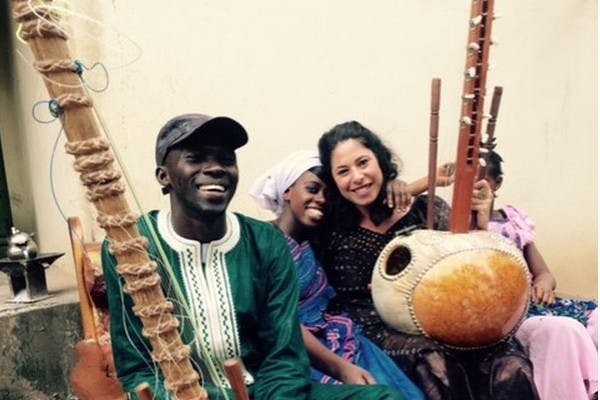 Miriam with musical colleagues in Gambia