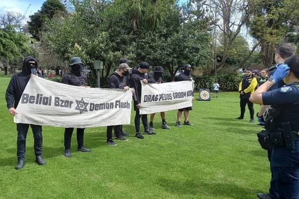 Police observing the NSN protest