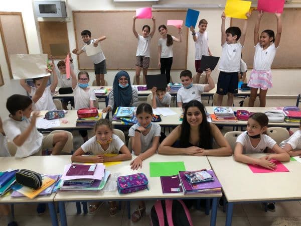 Israeli students with their AMAL Arabic teachers