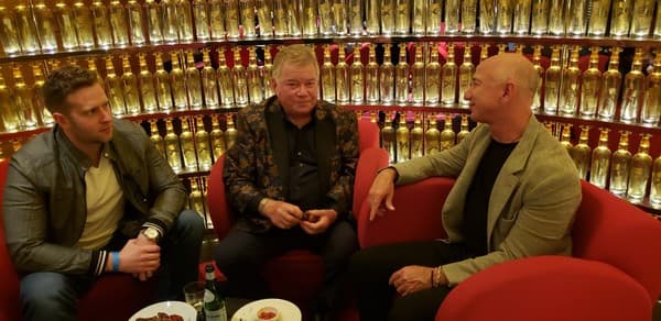 Brandon, Shatner and Jeff Bezos, following Shatner’s Kennedy Center performance, in Washington DC in April (Lauren Sanchez)