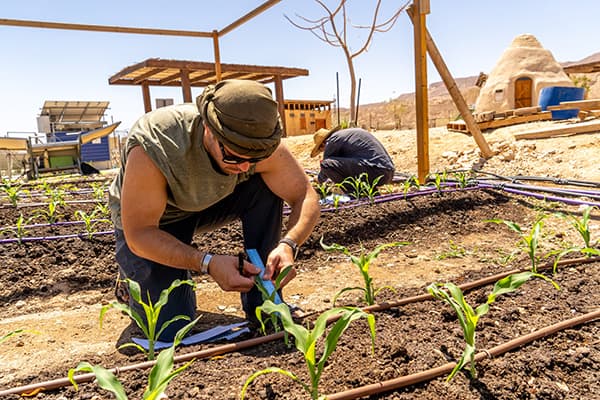 Gardening class at the Arava Institute