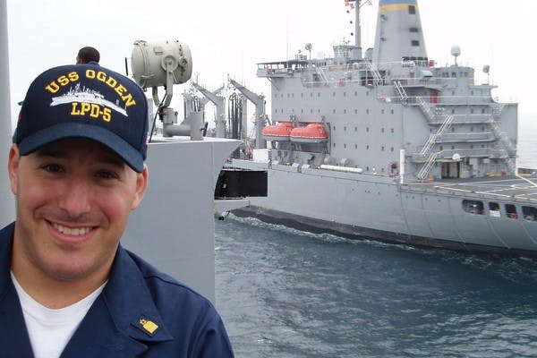 Observing a Replenishment at Sea (RAS) onboard USS Ogden July 2005