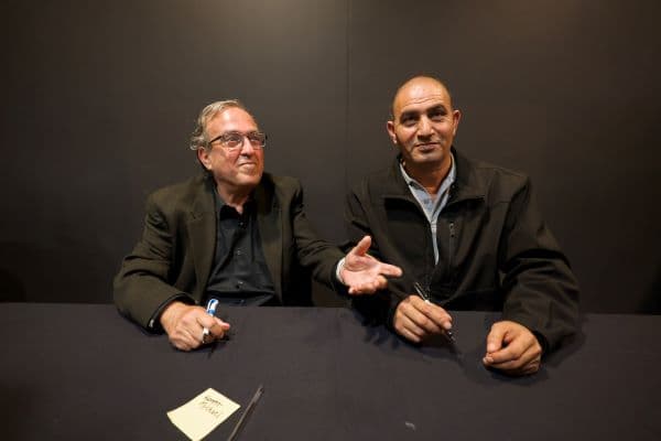 Rami and Bassam signed books and talked to the audience after the event.