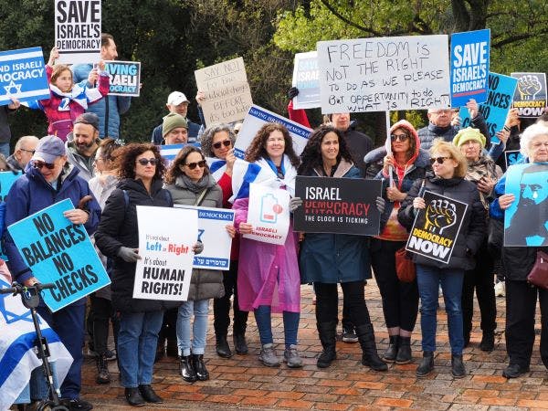 Israelis protest in Melbourne in May 