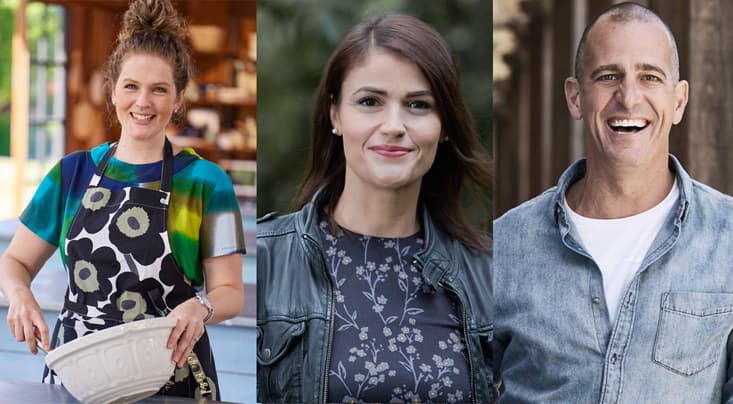 From left: Ella Rossanis, Jo Taranto and Ed Halmagyi are leading cooking demonstrations (Image: Shalom/Supplied).