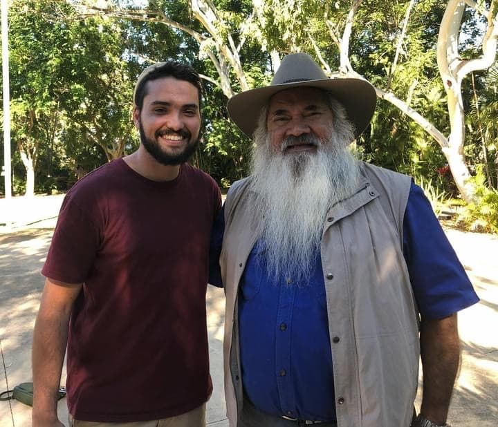 Friedland with former Senator Pat Dodson in Broome, Yawuru Country <em>(Image supplied)</em>.