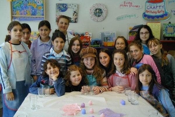 Nomi Kaltmann, with her Bat Mitzvah group