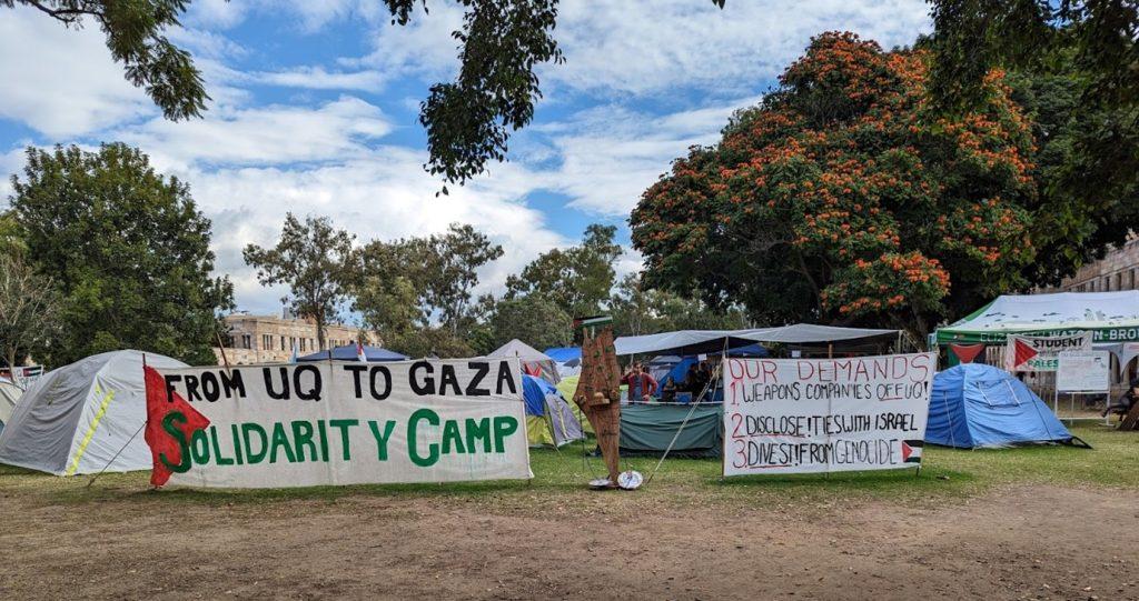 The Palestinian solidarity encampment at UQ (Image: supplied).