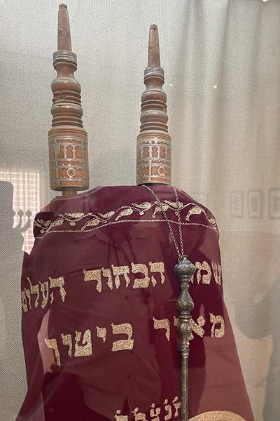 Torah decorations in the style of traditional Indigenous Moroccan art.