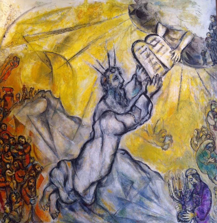 Chagall, Moses Receives the Ten Commandments